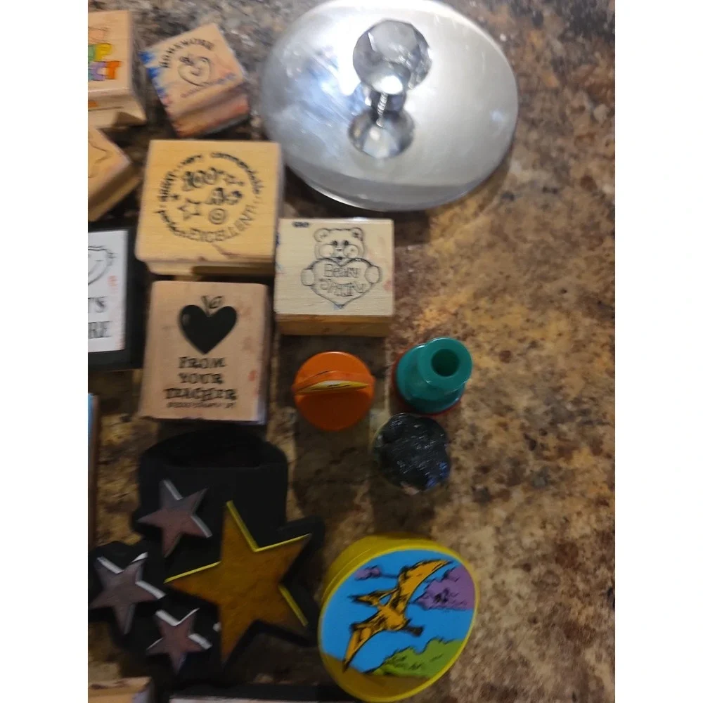 Teacher Homeschool. Classroom. 34 Random.Stamps Class Jar With Lid. Student